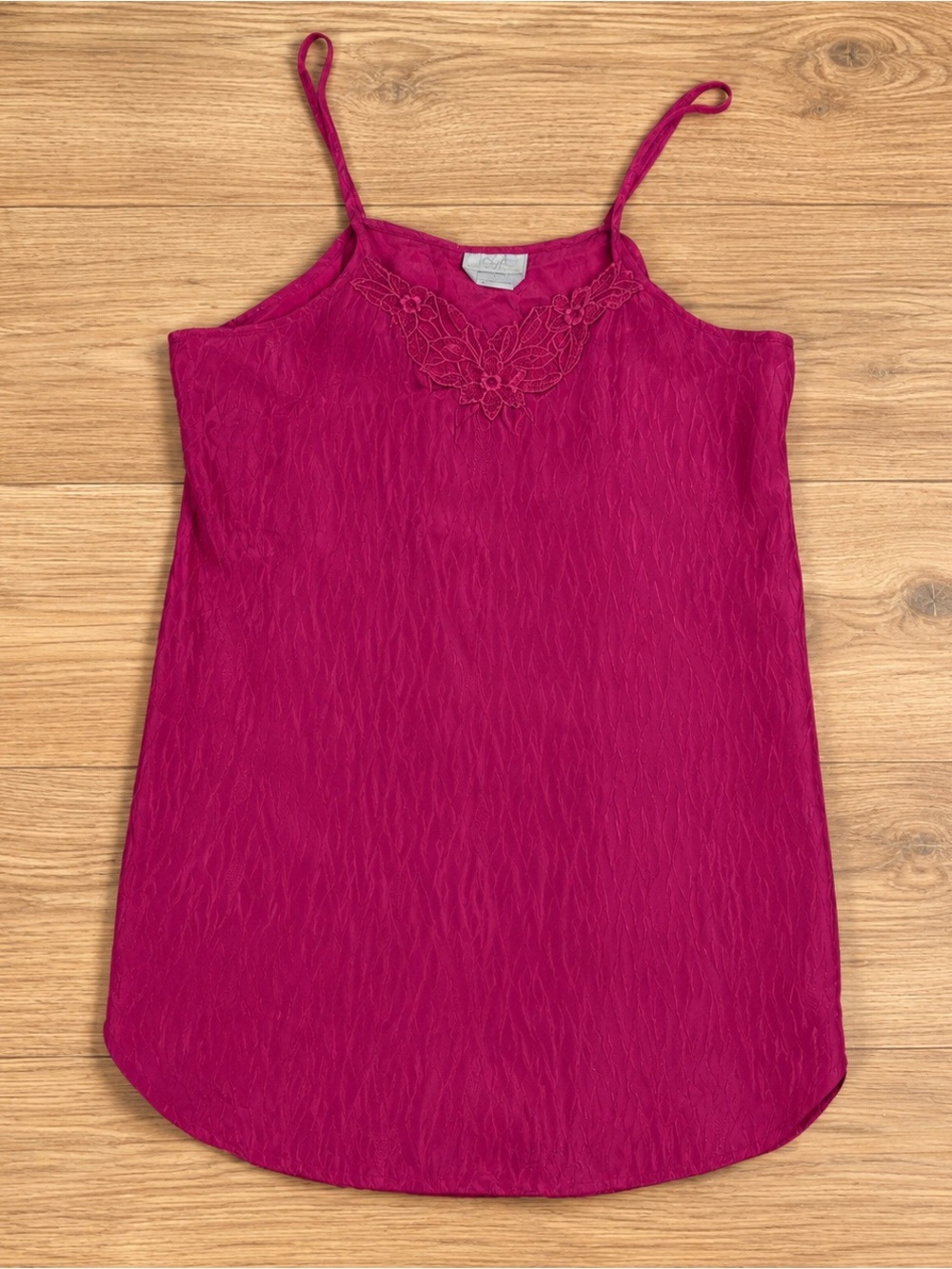 Vintage Jayre Satin Chemise Nightgown Size M Burgundy Lace Slip Lingerie
